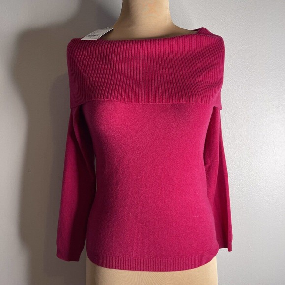 100% Cashmere Pure Collection Cowl Neck Sweater Winter Crimson NWT Size 2 EU 34 - Picture 9 of 11